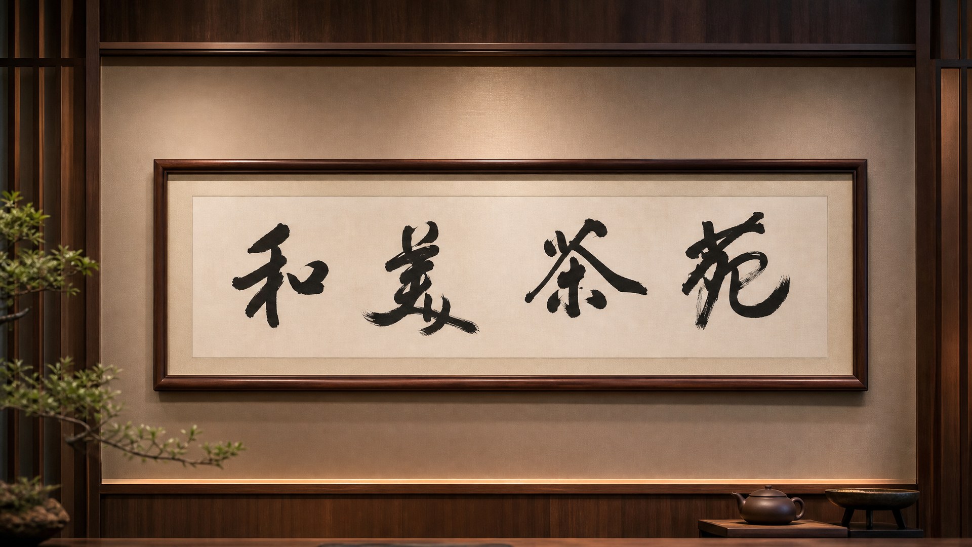 和美茶苑现代书法牌匾